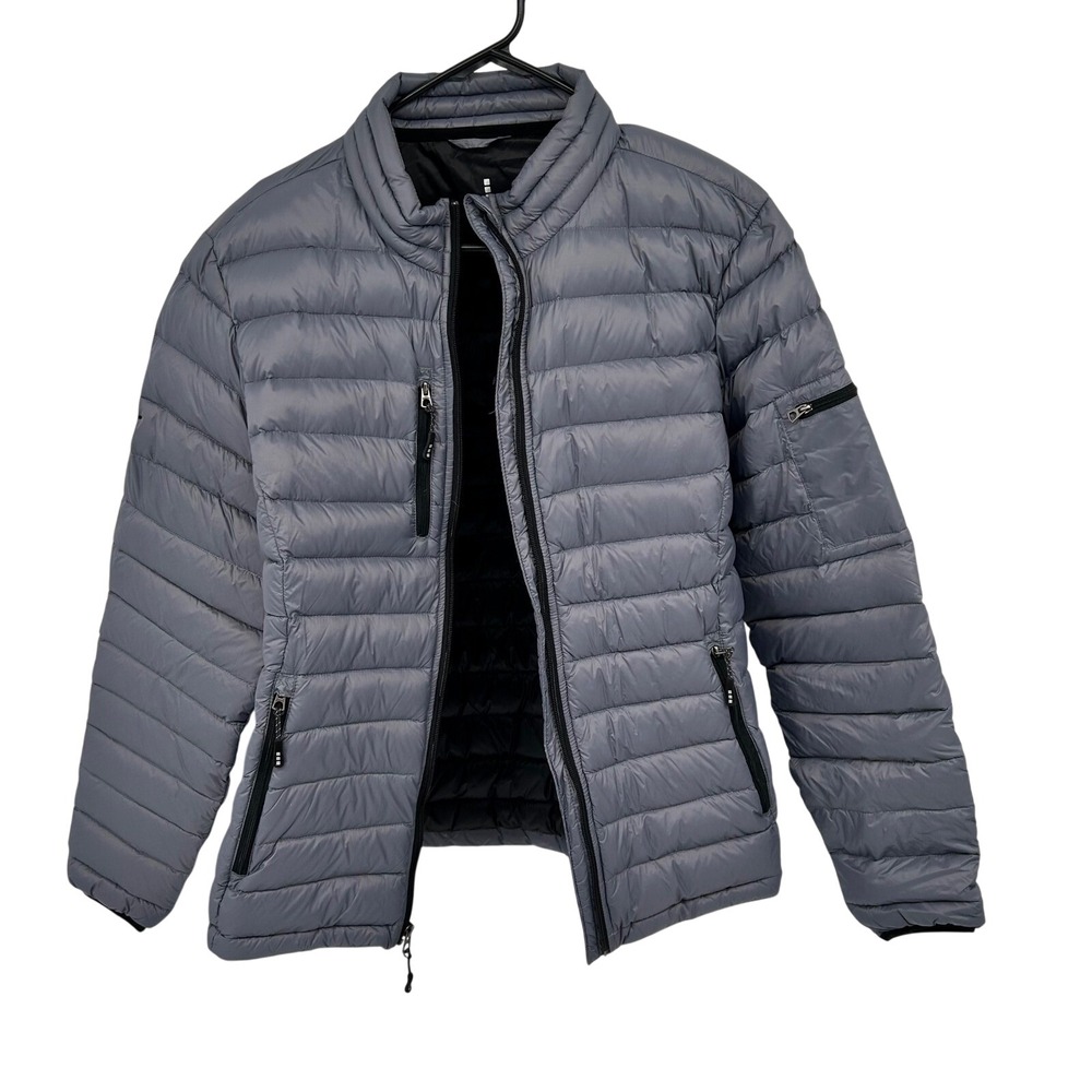 Elevate Women's 2XL Gray Puffer Jacket Zipper Pockets SHO Sports Logo